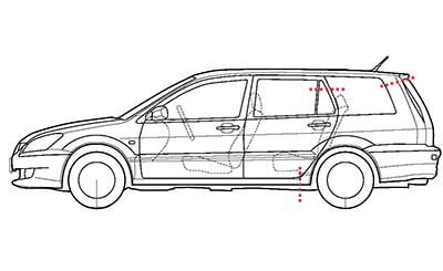 как выглядит схема распила легкового универсала по задней части кузова