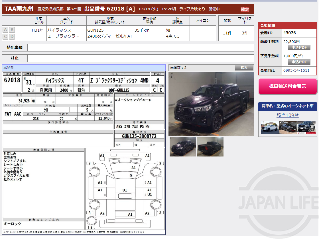 Фото Toyota Hilux - Japan Life 