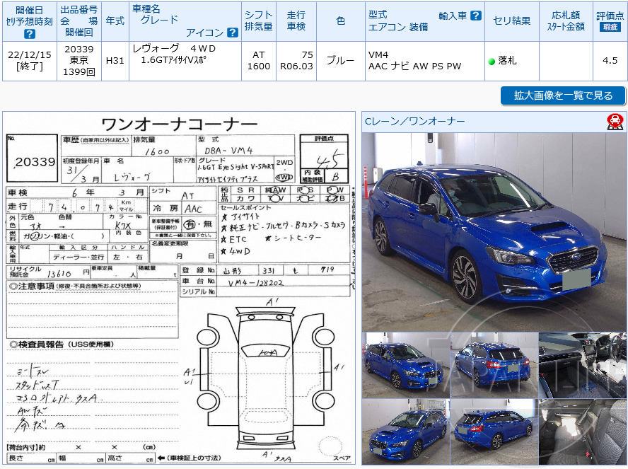 Фото Subaru Levorg - Japan Life 